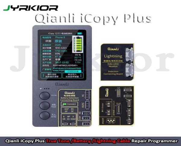 Programador de reparo de cores originais qianli icopy plus, tela lcd para iphone 11 pro max xr xs max 8p 8 7p 7 teste de reparo de dados de bateria t3550514