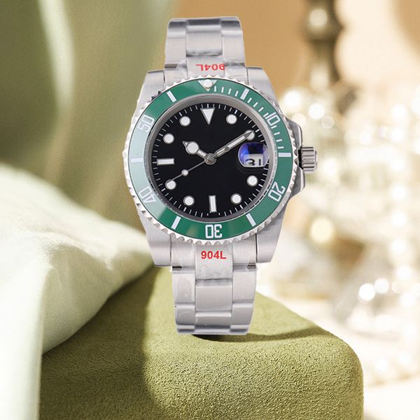 Relógio de luxo de alta qualidade Montre Luxe Automatico Sapphire Relógio mecânico automático à prova d'água 904L Aço inoxidável Vidro de safira Relógios de pulso super luminosos