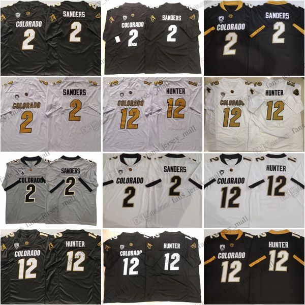 2023 NCAA Colorado Buffaloes College Football Jersey 2 Shedeur Sanders 12 Travis Hunter Oro bianco nero grigio Nuova stagione maglia cucita