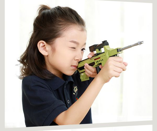 Carabinas de Aire Comprimido Modello Costruisci Blocchi di mattoni Splatte Gun Orbeez Gun Shooter Gun Launcher Deformabile Pistole finte Glock Pistola Giocattolo per bambini Regalo di Natale