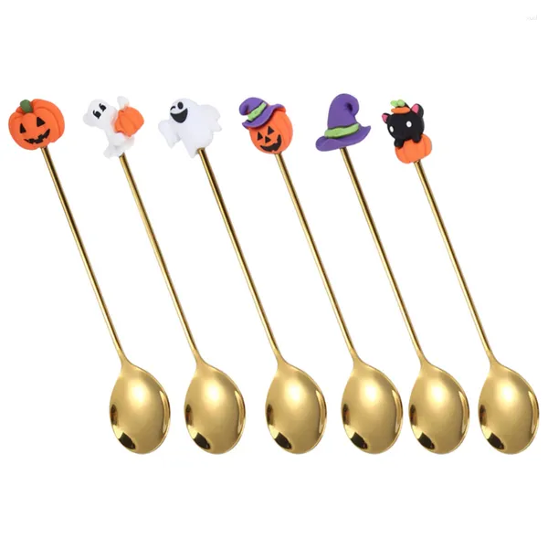 Colheres 6 Pcs Halloween Sobremesa Colher Estilo Talheres Home Resin Elements