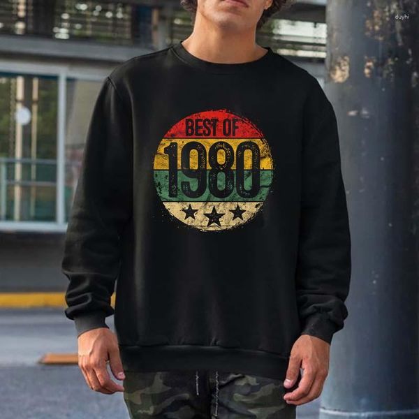 Felpe con cappuccio da uomo Circolare Vintage del 1980 Regalo di 43 anni 43esimo compleanno Felpe Uomo Donna Streetwear Girocollo in cotone con cappuccio