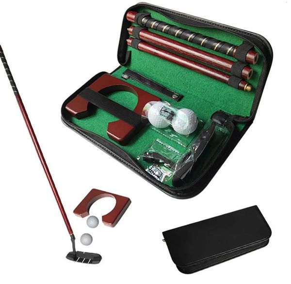 Outros produtos de golfe Putter Set Portátil Mini Equipamento Prática Kit com bola destacável para treinador interno ao ar livre 231010