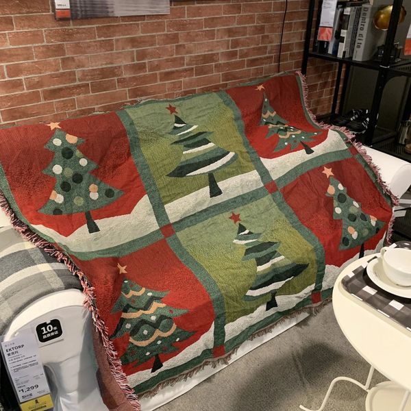 Battaniye Noel dekorasyon battaniye atma hediye nordic kanepe havlu altı çam çamı dekor halı seyahat yatak kapak halı 231011