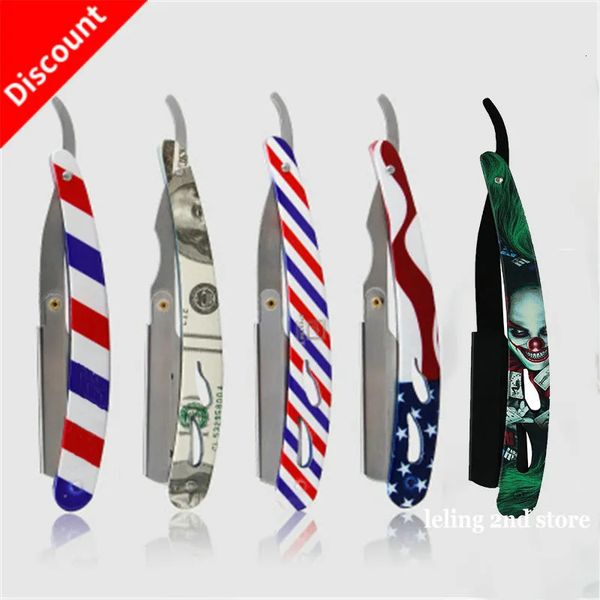 Rasierklingen Bunte Professionelle Manuelle Rasierer Gerade Kante Edelstahl Sharp Barber Razor Falten Rasieren Bart Cutter Großhandel 231011