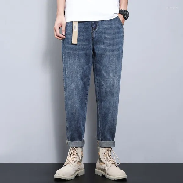 Jeans da uomo Pantaloni larghi da uomo Pantaloni larghi da uomo Denim Blu elasticizzato Streetwear Pantaloni di abbigliamento Desinger di moda di marca