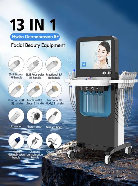 Çok fonksiyonlu profesyonel cilt bakım hidro jet yüz güzellik makinesi temiz çözüm spa kullanımı için su oksijen makinesi