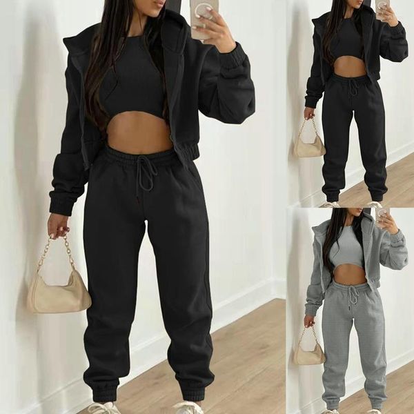 Calças de duas peças femininas hoodies sweatpants conjunto de roupas camisola pista terno primavera outono marca feminina jogging roupas esportivas