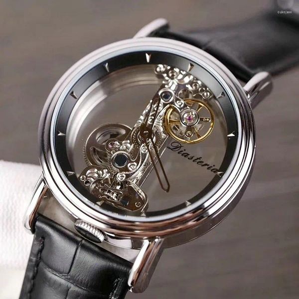 Orologi da polso Scava fuori orologio da uomo trasparente Orologi meccanici automatici per uomo Orologio da polso da uomo d'affari di moda impermeabile