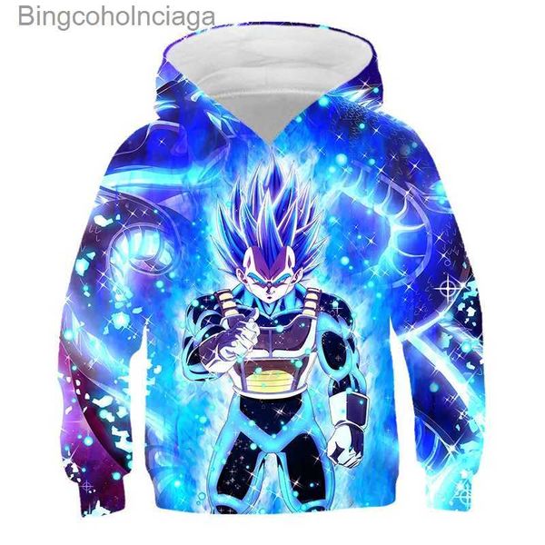 Damen Hoodies Sweatshirts New Dragon-Ball Anime Print Hoodie Jungen Mode Kapuzenkleidung Kinder Cartoon Top für 4 6 8 10 Jahre Kindergeburtstag WearL231011