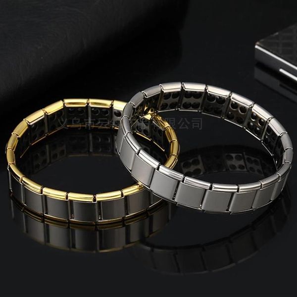 Bracciale magnetico in acciaio inossidabile con catena a maglie per donne Bracciale curativo equilibrio salute uomo cura gioielli175r