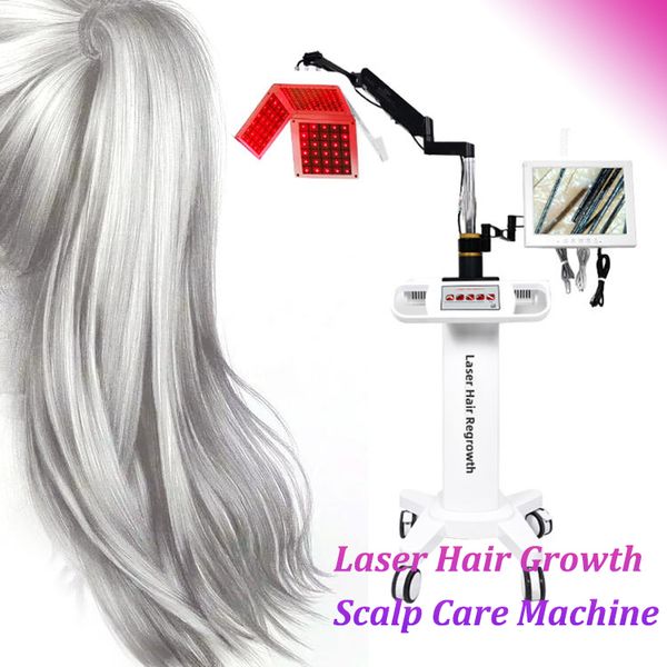 Máquina de tratamento multifuncional para crescimento de cabelo a laser, desempenho de alto custo, máquina de tratamento de cabelo e couro cabeludo, energiza folículos capilares, aumenta a máquina de crescimento de cabelo