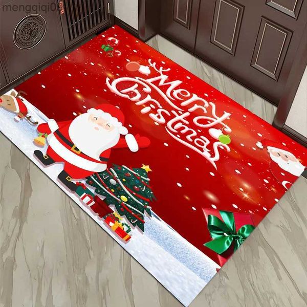 Decorazioni natalizie Albero di Natale Benvenuto Tappeti antiscivolo per la casa Soggiorno Arredamento camera da letto Tappetino morbido Gioco per bambini Tappeto R231004