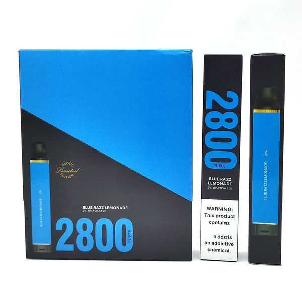 Puff Flex 2800puffs Sigarette elettroniche usa e getta 2800 Puffs Vape 8ml Vaporizzatore Stick Vapor Kit 2% 5% Dispositivo a cartuccia preriempita Elux 28 colori