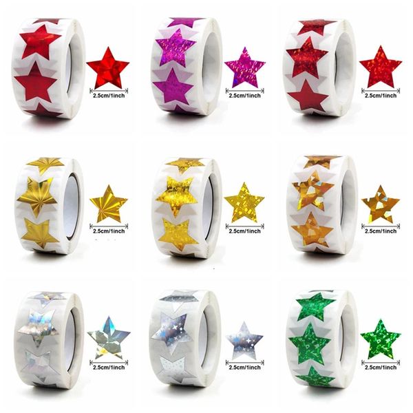 Altri adesivi decorativi 100 500 pezzi Glitter Star per bambini Adesivo premio insegnante di scuola Decorazioni per feste carine Etichetta aziendale Scrapbooking 231011