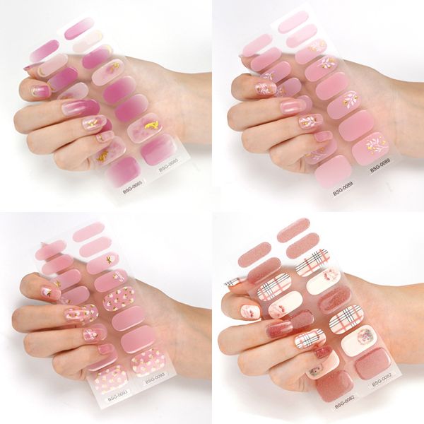 Semi-uitgeharde gel nagelstickers Groothandel levering nagelstrips voor dames meisjes Volledige schoonheid Hoge kwaliteit stickers voor nagels