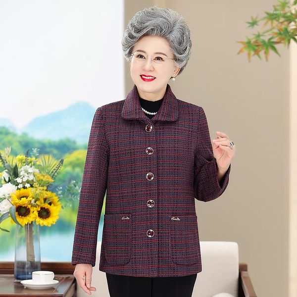 Женские куртки Верхняя одежда с вышивкой Короткая куртка для мамы Одежда для бабушки среднего возраста Осень-зима