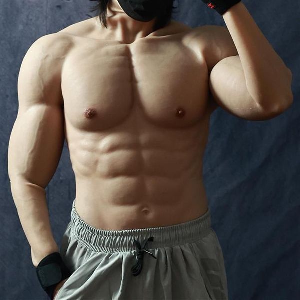 Body realista de silicone falso para barriga, com braços musculosos, simulação de peito falso para homens e mulheres, shemales, cosplay masculino248x