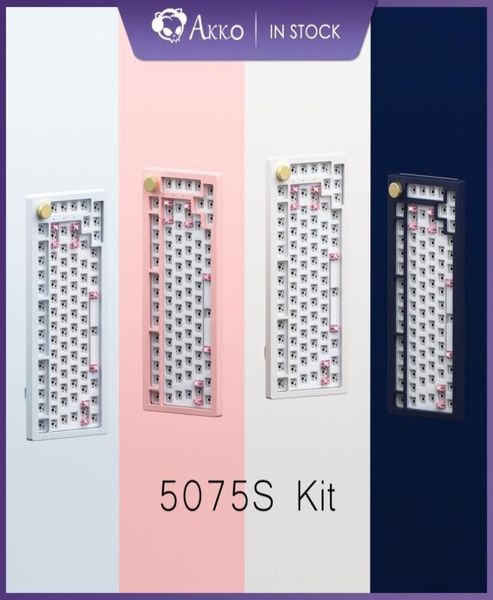 Teclados Akko 5075S Kit DIY para Custom RGB Retroiluminado 5Pin Swap Gaming Mecânico 75 Layout com Botão Barebone 2210319250911