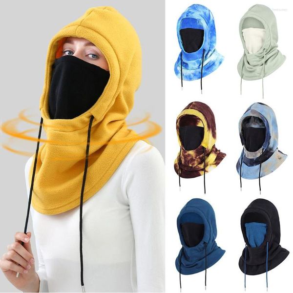 Beralar Unisex Ayarlanabilir Balaclava Kapağı Kış Sıcak Polar Yüzük Acquf Beanie Rüzgar Geçirmez Kapşonlu Boyun Yakası Avcılık Yürüyüş Bisiklet Şapkaları