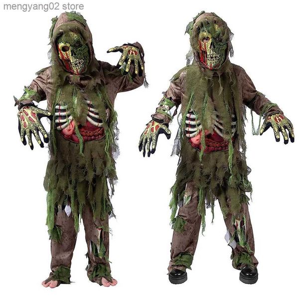 Costume a tema Bambini Halloween Scheletro Morti viventi Zombie Come Cosplay Bambino Palude Cranio insanguinato Mostro Purim Festa di carnevale Deluxe Arriva T231011