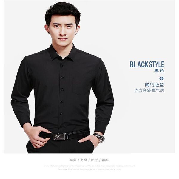 Camisa masculina de manga comprida, camisa social padrão, tamanho 38 #-44 #, venda apenas 252073
