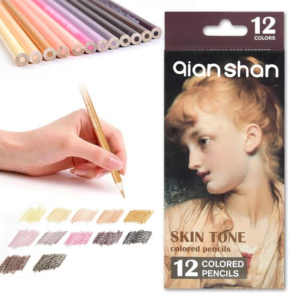 Crayon 12 Farben Professionelles Künstler-Zeichenstift-Set Skin De Couleur Lapices Colores Farbige Porträt-Pastellstifte Dessin 231010