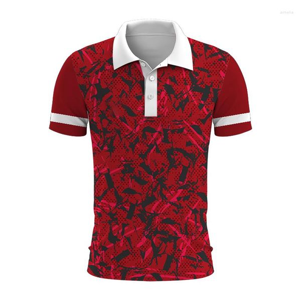 Erkek Polos Yaz Erkekler 3D Baskılı Polo Gömlek Taşıyıcı Yaka Tenis Tshirt Tee Kadın Sportif Top Unisex Fashion Street Giyin