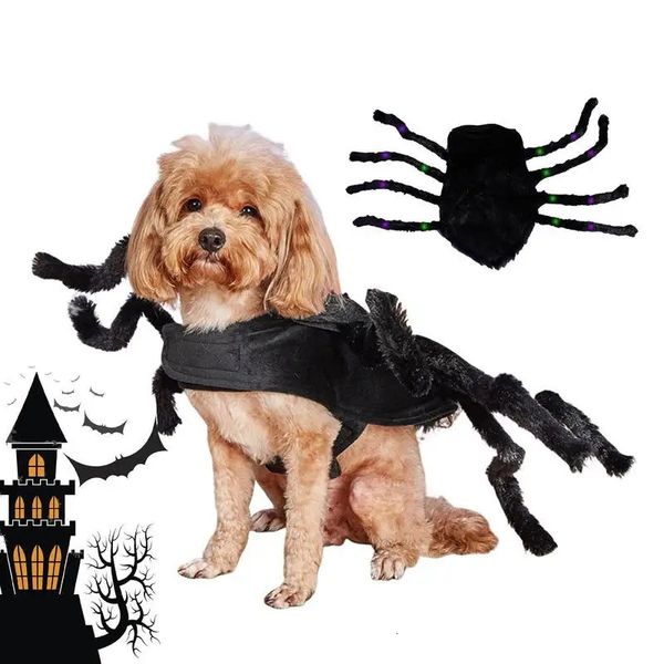 Trajes de gato Cat Spider Cosplay para Halloween Cosplay de aranha ajustável com pernas peludas assustadoras Cachorro Cat Apparels para festa temática Halloween Parte 231011