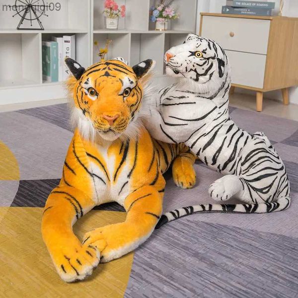 Decorazioni natalizie 25-120 cm Giocattoli tigre gigante di alta qualità Animali di peluche realistici Giocattolo Giocattoli per bambini Bambini Regalo di Natale per bambini R231004