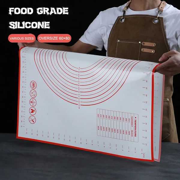 Mattarelli Asse per pasticceria Oversize 80 70 60 cm Tappetino da forno in silicone Tappetino per impastare Crepes da cucina Pasta per pizza Tappetino antiaderente 231011