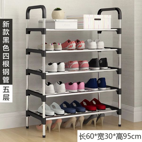 Suportes de armazenamento Racks 80/95/110cm Armários de sapatos 4/5/6 andares Rack de armazenamento Conjunto livre de tubos de aço em negrito Apoio de braço integrado Design de pé alto 231007