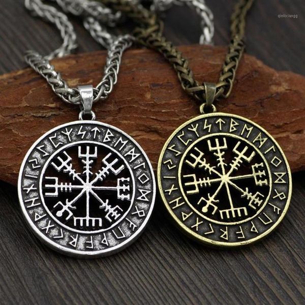 Исландский викингский шлем Vegvisir, подвеска в виде рунического круга, магические посохи, компас, рунический амулет, ожерелье-колье12149