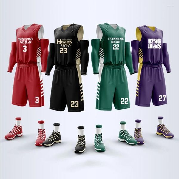 Herren-Trainingsanzüge, individuelle Anpassung, Herren-Basketball-Uniform, Club-Team-Trikot-Set, schnell trocknend, Jungen-Shirt, Sport-Tanktop