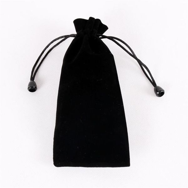 Recentemente sacchetti di velluto lungo viola e nero 7 sacchetti regalo con coulisse 5x18 cm favore pettine porta rossetto borse di alta qualità 25 pezzi lotto1967