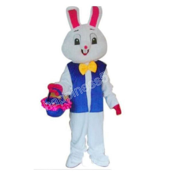 Hot Sale Rabbit Mascot Trajes de desenhos animados Toço de caráter Terno Carnaval Tamanho do Halloween Festa de Natal Faciais Carnaval Ternos de Vestido