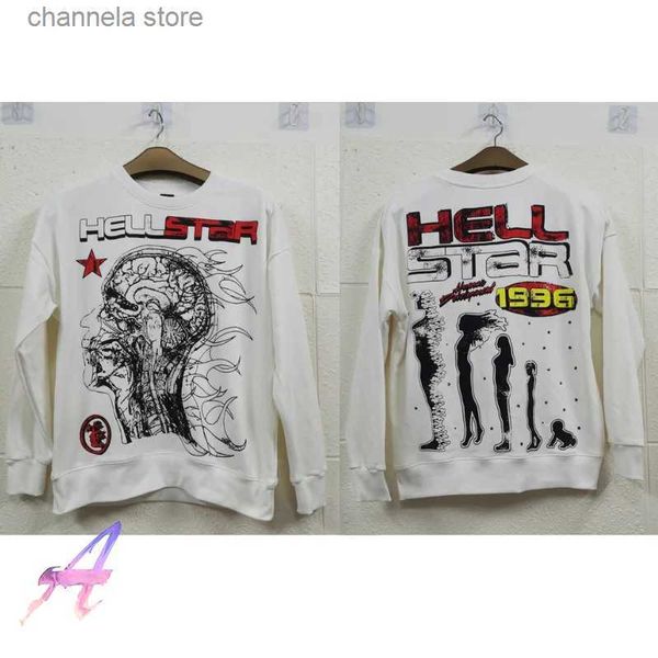 Мужские толстовки с капюшоном Hellstar Пуловеры Globe Human Evolution Hoodie Brain Print Хип-хоп Женские толстовки Мужская одежда T231011