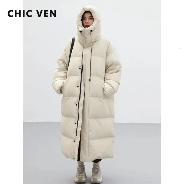 Mulheres Down Parkas CHIC VEN Mulheres Down Coats Coreano Solto Com Capuz Grosso Quente Longo Jaqueta Casaco de Inverno para Mulheres Feminino Parkas Outerwears 231010