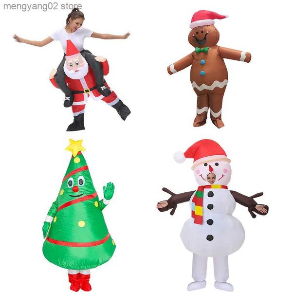 Tema traje papai noel mesa de árvore de natal vem para adultos homens mulheres engraçado vestido bonito para natal carnaval festa roupas t231011