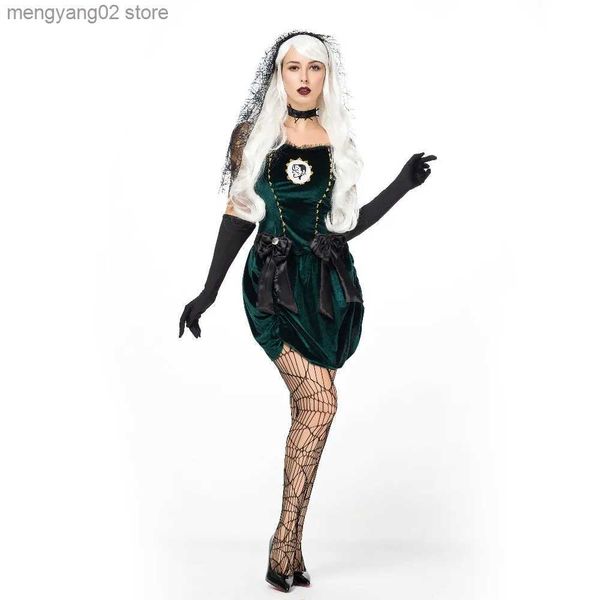 Costume a tema Ghost Bride Come Women Halloween arriva per le donne Vampire Cosplay Come T231011