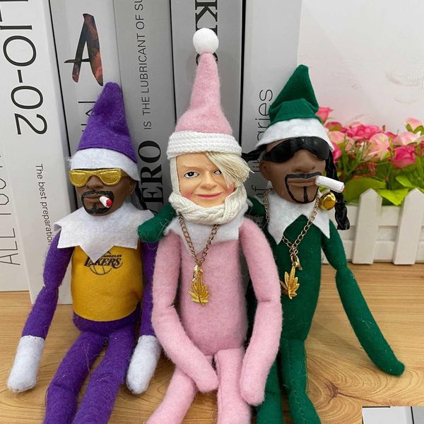 Peluche per bambini Regalo di Natale Snoop On A Stoop Amanti dell'hip hop Snoo transfrontaliero Piegato in avanti Bambola decorativa in resina elfo