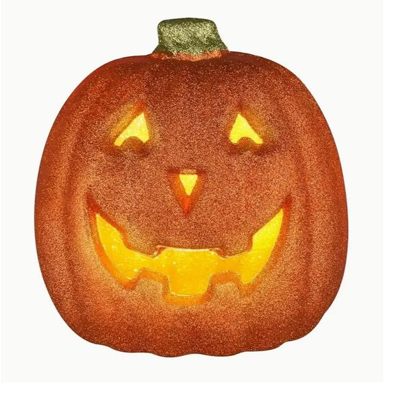 Jack-O-Lantern con zucca illuminata a LED da 1 pezzo per decorazioni spettrali di Halloween - Uso interno ed esterno