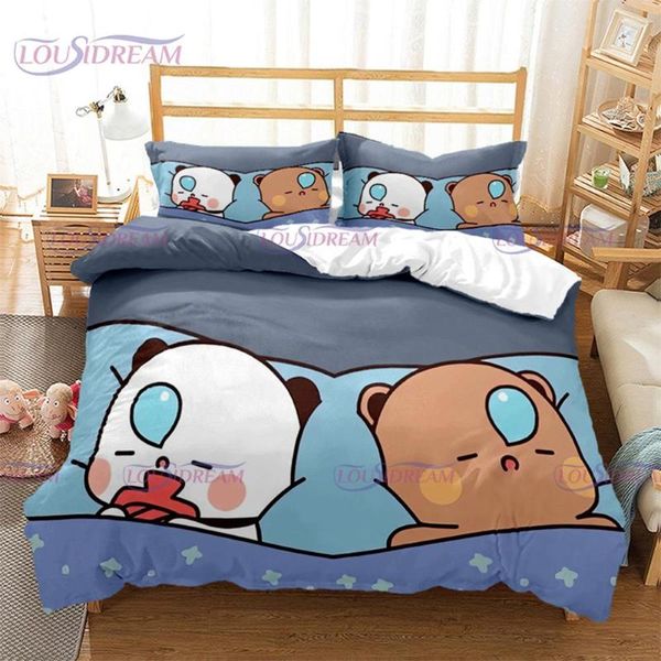 Yatak Setleri 3pcs Set Cartoon Bubu ve Dudu Serisi Tasarım Ev Tekstil Yorgan Yastığı Kılıf Kılıfı Çocuk Teen Girl Lover Covers