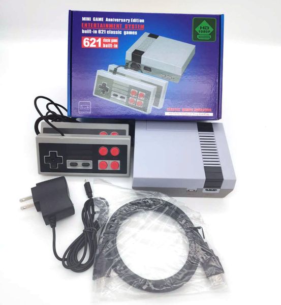 Nuova console di gioco Super Mini retrò con doppi controller Uscita TV HDMI classica Lettori di videogiochi domestici Giochi 621 a 8 bit integrati per SFC SNES NES FC