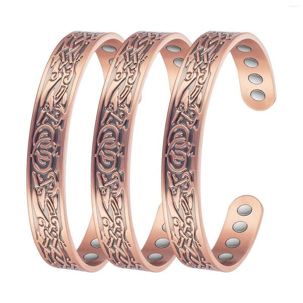 Armreif Wollet Armbänder aus reinem Kupfer für Damen und Herren, keltisch, magnetisch, mit Magneten, Schmuck, 16,5 cm
