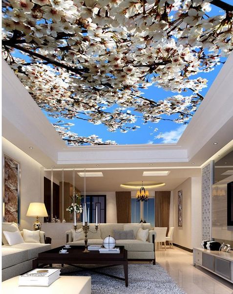 Sfondi Carta da parati per camere 3D Soffitti paesaggistici Bellissimi fiori Cielo Soffitto Natura Decorazione della casa
