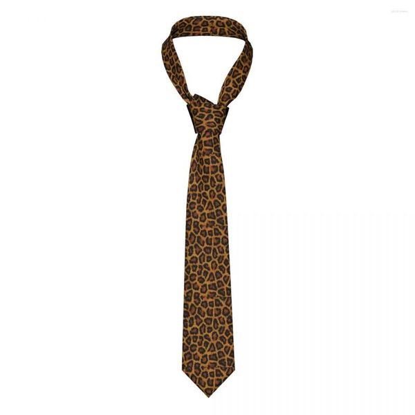 Bow Ties Altın Leopar Tie Klasik Hayvan Baskı Erkekler için Desen Boyun Hediye Bluz Ofis Polyester İpek Kravat