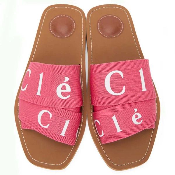 Designer-Hausschuhe für Damen, Slider, Sandalen, Woody, flache Mule-Schuhe. Das einfache Slip-on-Design macht diese flachen Schuhe zu einem sommerlichen Essentia Pink L6