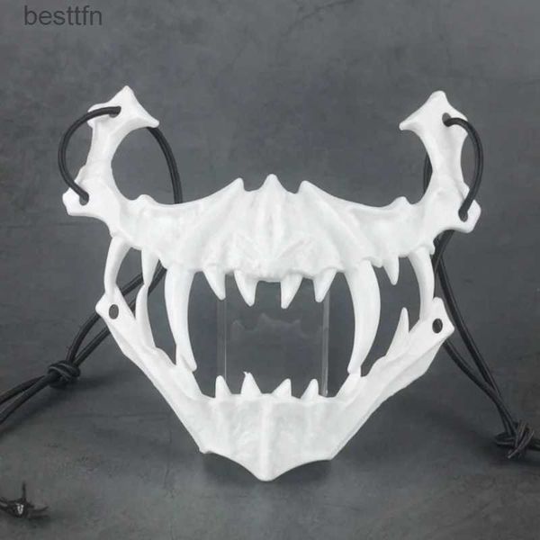 Accessori per costumi Teschio Maschera per feste Demone Lupo mannaro Tigri Teschio Mezza faccia Maschera di copertura Halloween Ballo Prom Cosplay Vieni Maschera PropL231001