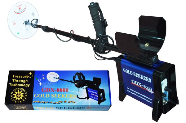 Frete grátis! Detectores de metais subterrâneos com sensibilidade de nível superior, ouro e prata, indução de pulso, tela LED GDX8000